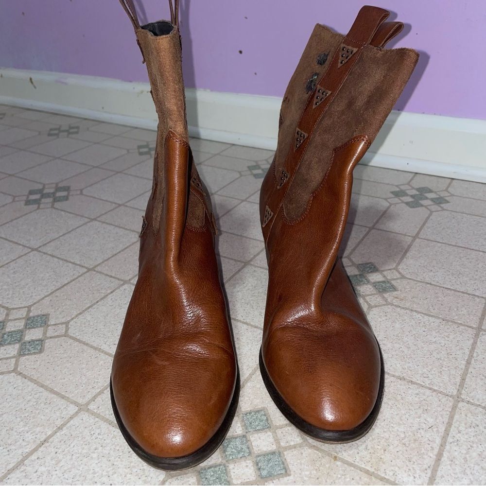Donald Pliner Daze Western Ankle Boot Women Size 10M Country Boho Cowgirl Preppy - Picture 2 of 9